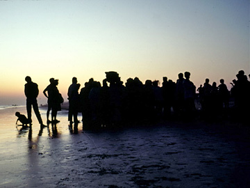 プリーの海岸に集う人々