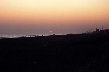 プリーの海岸の夕日