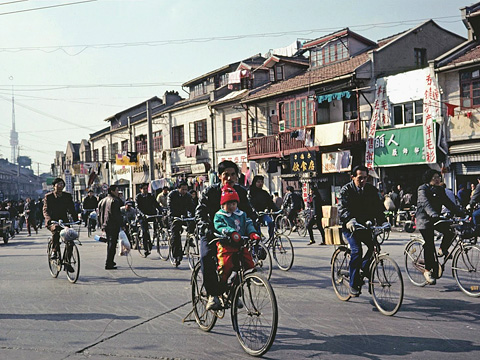 淮海中路の自転車軍団