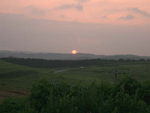 エルパティオ牧場から眺める夕陽