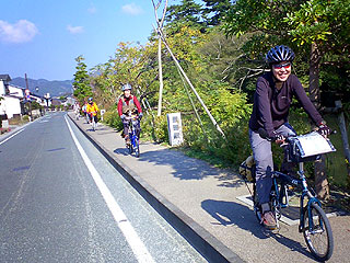 松江を自転車で出発
