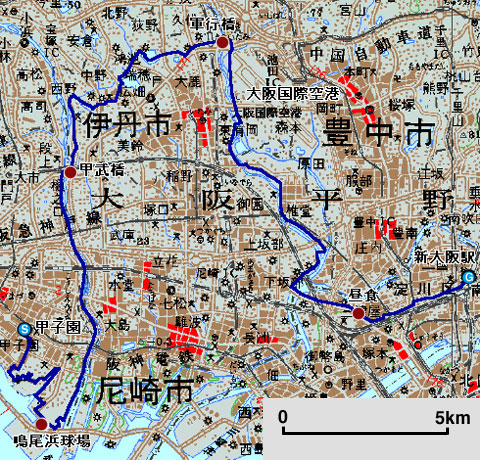 甲子園・武庫川・猪名川　地図
