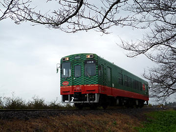真岡鐵道の一両編成の列車