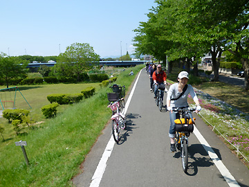 豊水橋付近の入間川自転車道