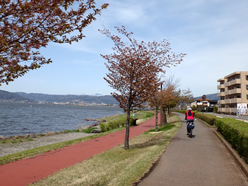 諏訪湖の自転車道