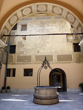 古井戸と壁の装飾地図