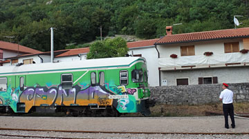 スロヴェニアへ向かう列車