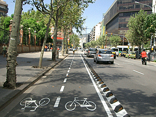 バルセロナの自転車走行帯