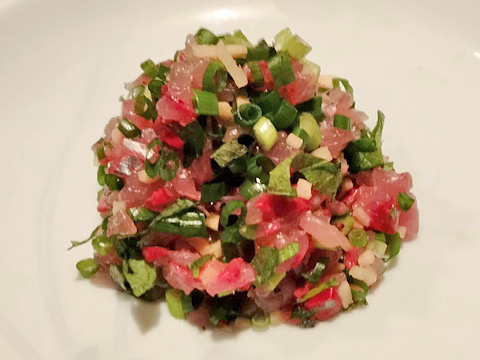 細かく切った鯵のたたき