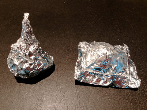 キッスチョコ包みと平包み