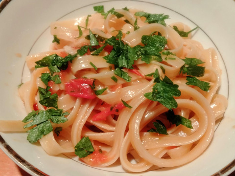 あまったソースで作ったパスタ