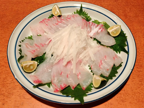 イシガキダイの刺身