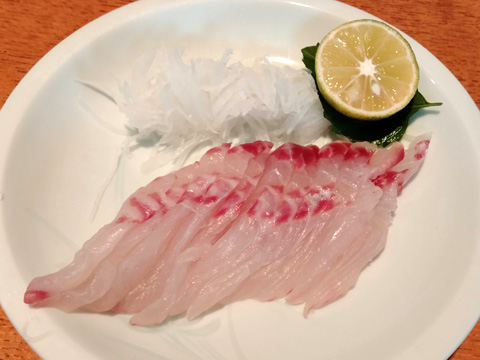 クロホシフエダイの刺身