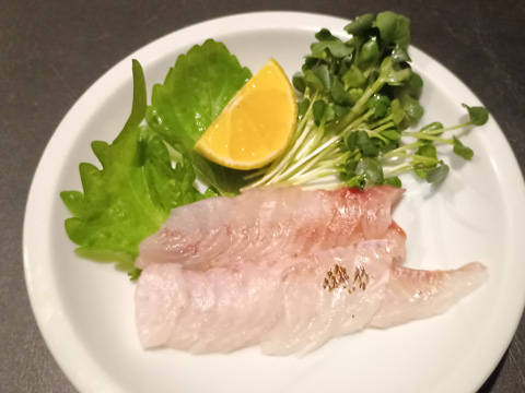 奥：イトフエフキの刺身