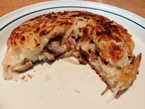 じゃがいものガレットを切ったところ