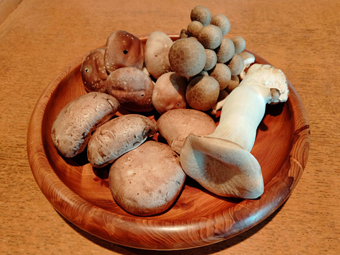 マッシュルーム、椎茸、ぶなしめじ、エリンギ