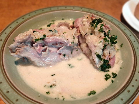 豚肉のロースト・オルロフ風クリームソース添え