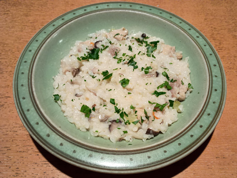 きのこのスープをリメイクしたリゾット