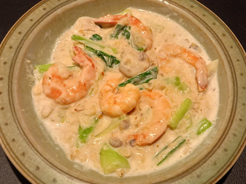 海老と小松菜のクリーム煮