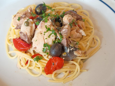 ブリのコンフィのパスタ