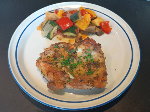 鶏もも肉のマスタード焼き