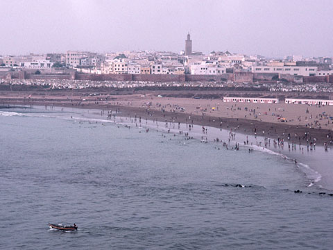 海水浴場とサレの街