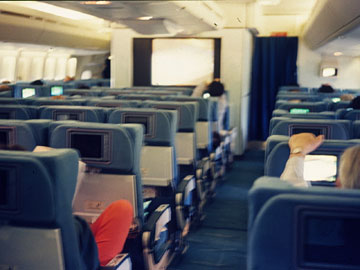 飛ばない飛行機の機内