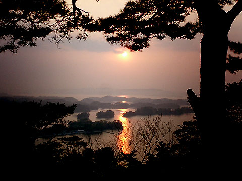 奥松島の大高森からの夕日