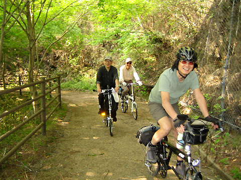 遊歩道を行くサイダー