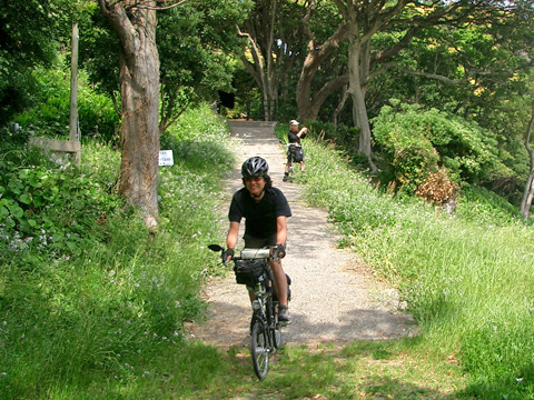キャンプ場から浜辺に下る