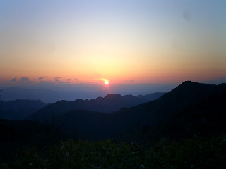 笹谷峠の夕陽