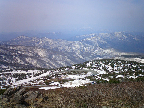 刈田岳より南を望む