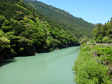 薄緑色の天竜川