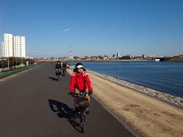 旧江戸川河口付近の自転車道