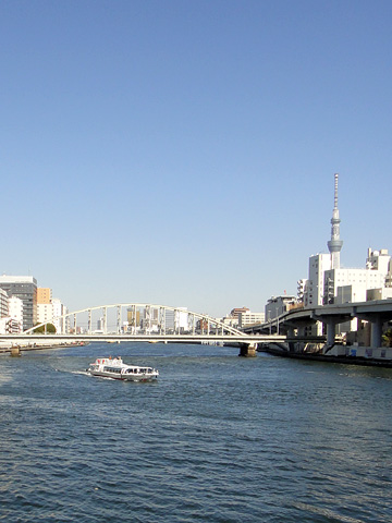 名所東京百景『隅田川橋梁・東京スカイツリー・遊覧船』（令和三年（2021年）二月　冬の部）