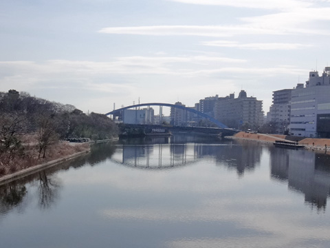 中川大橋から平成橋を望む