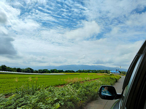 コテージを車で出発