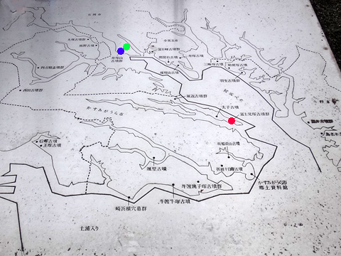 霞ヶ浦北部の古墳位置図
