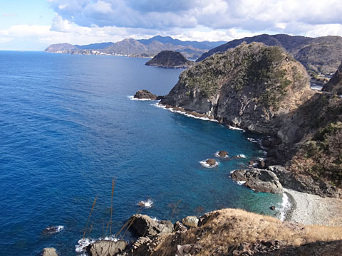 進行方向の海岸線