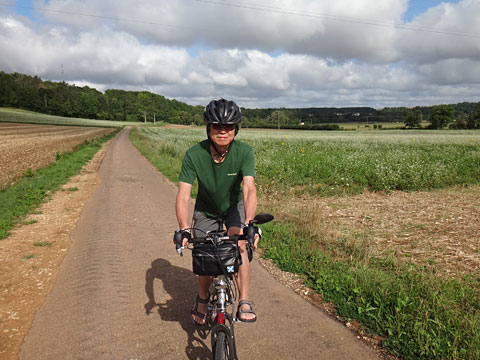 白い畑を通るサイダー