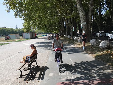 サイクリングロードを走るサリーナ