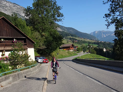 山並みと木造の家