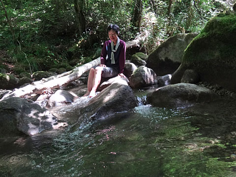 渓流で一息のサリーナ